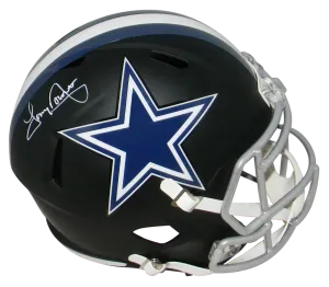 TONY DORSETT SIGNED DALLAS COWBOYS FLAT BLACK FULL SIZE SPEED HELMET BECKETT