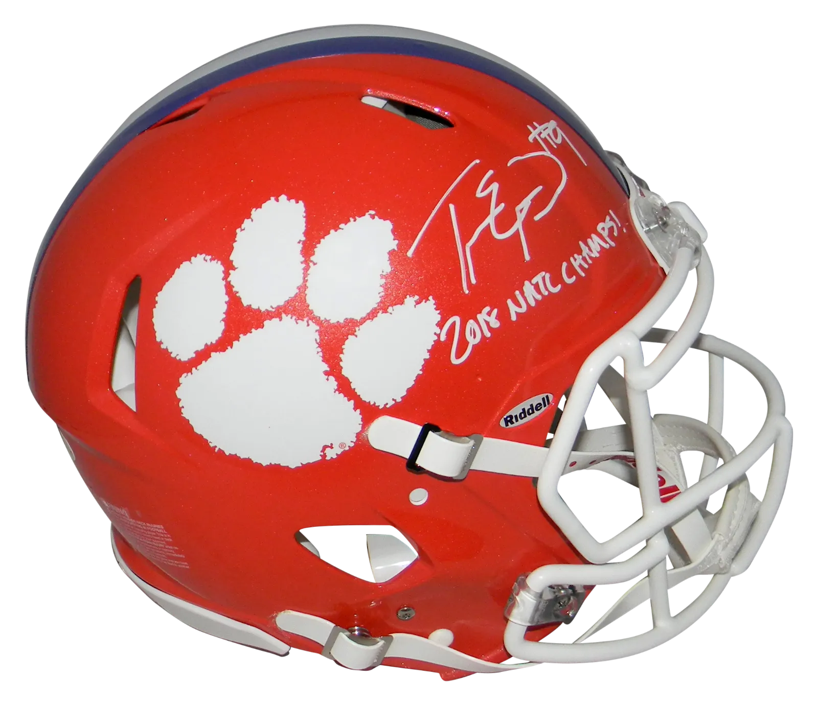 TRAVIS ETIENNE SIGNED CLEMSON TIGERS F/S AUTHENTIC SPEED HELMET W/ 2018 CHAMPS