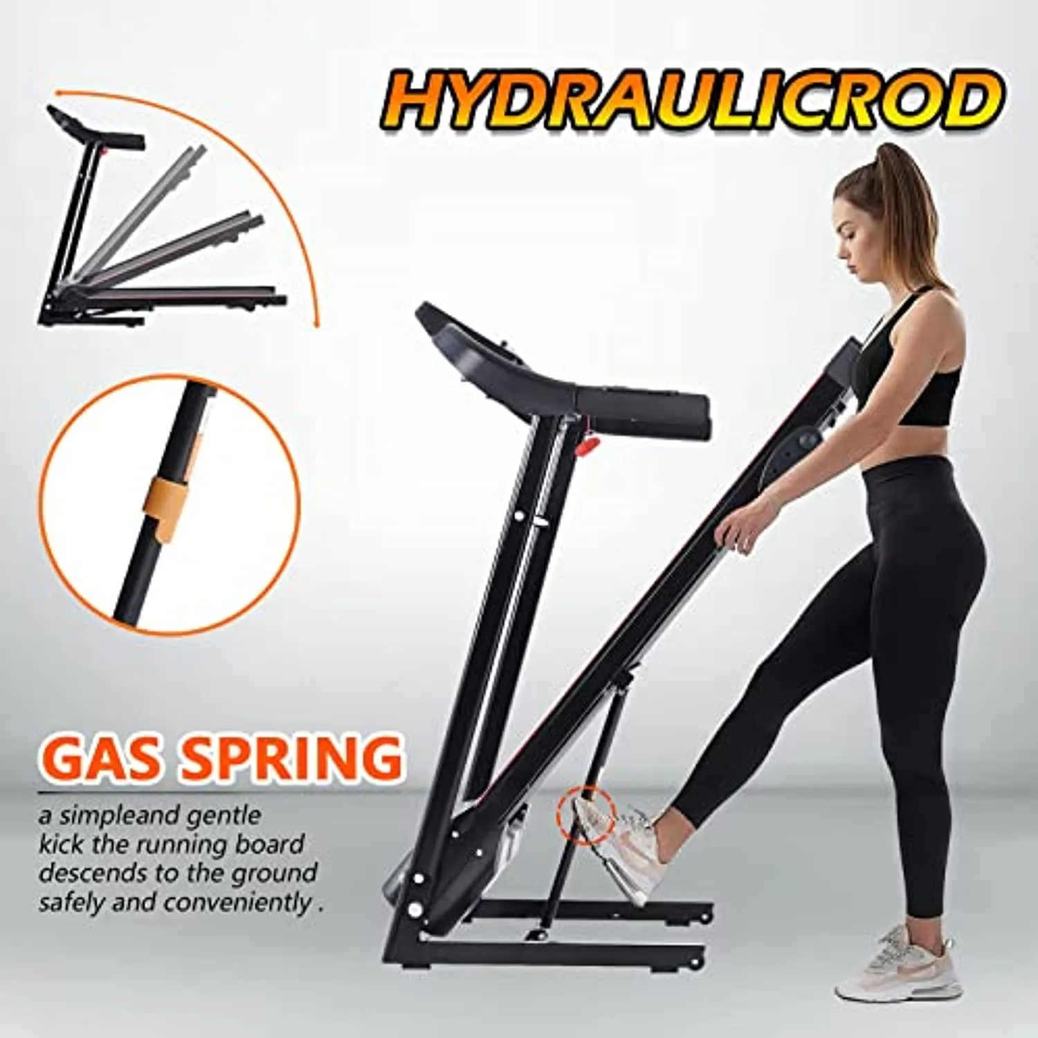 Treadmill,Folding Treadmill for Home Office Use for Exercise with LCD Monitor 3 Levels Manual Incline 12 Preset Program