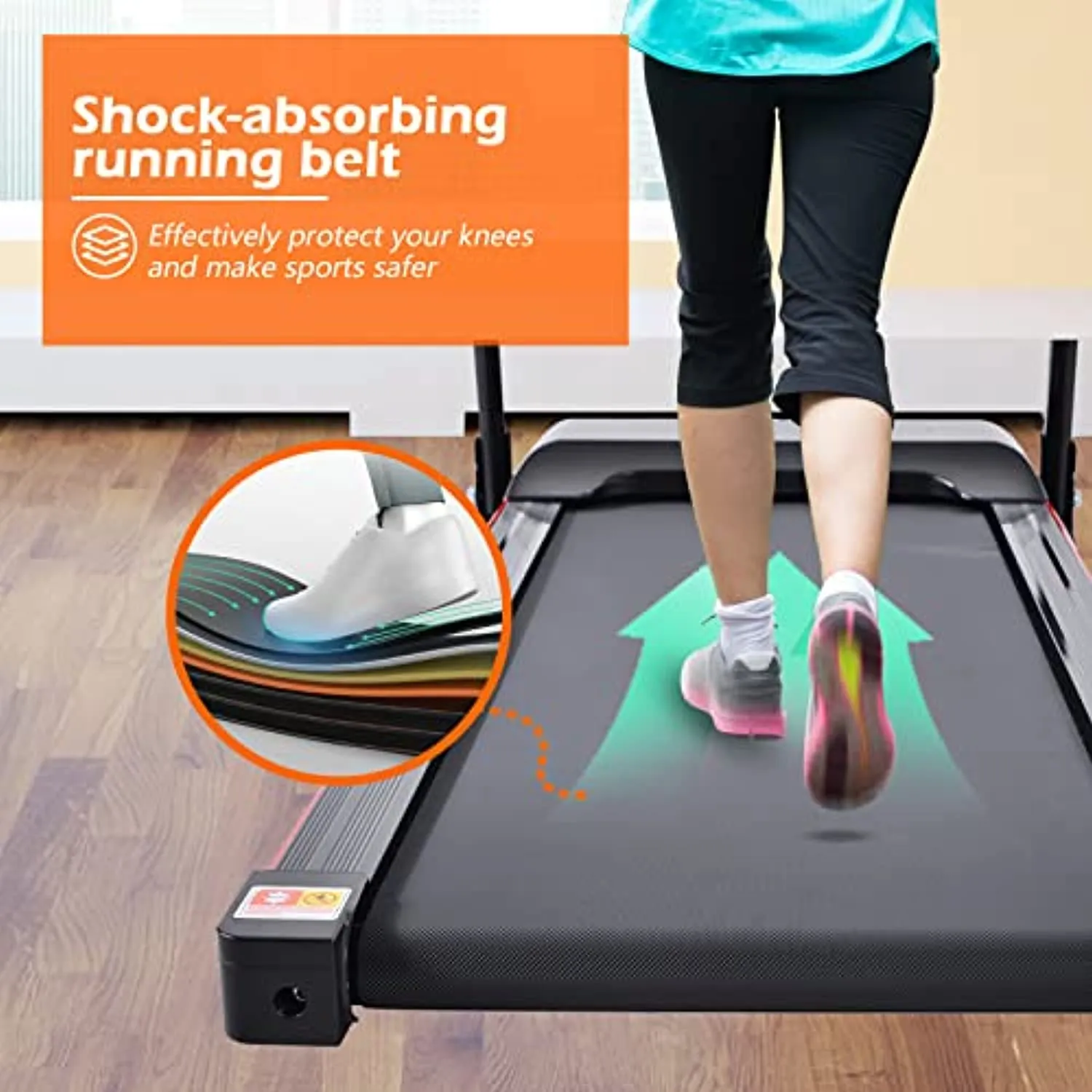 Treadmill,Folding Treadmill for Home Office Use for Exercise with LCD Monitor 3 Levels Manual Incline 12 Preset Program