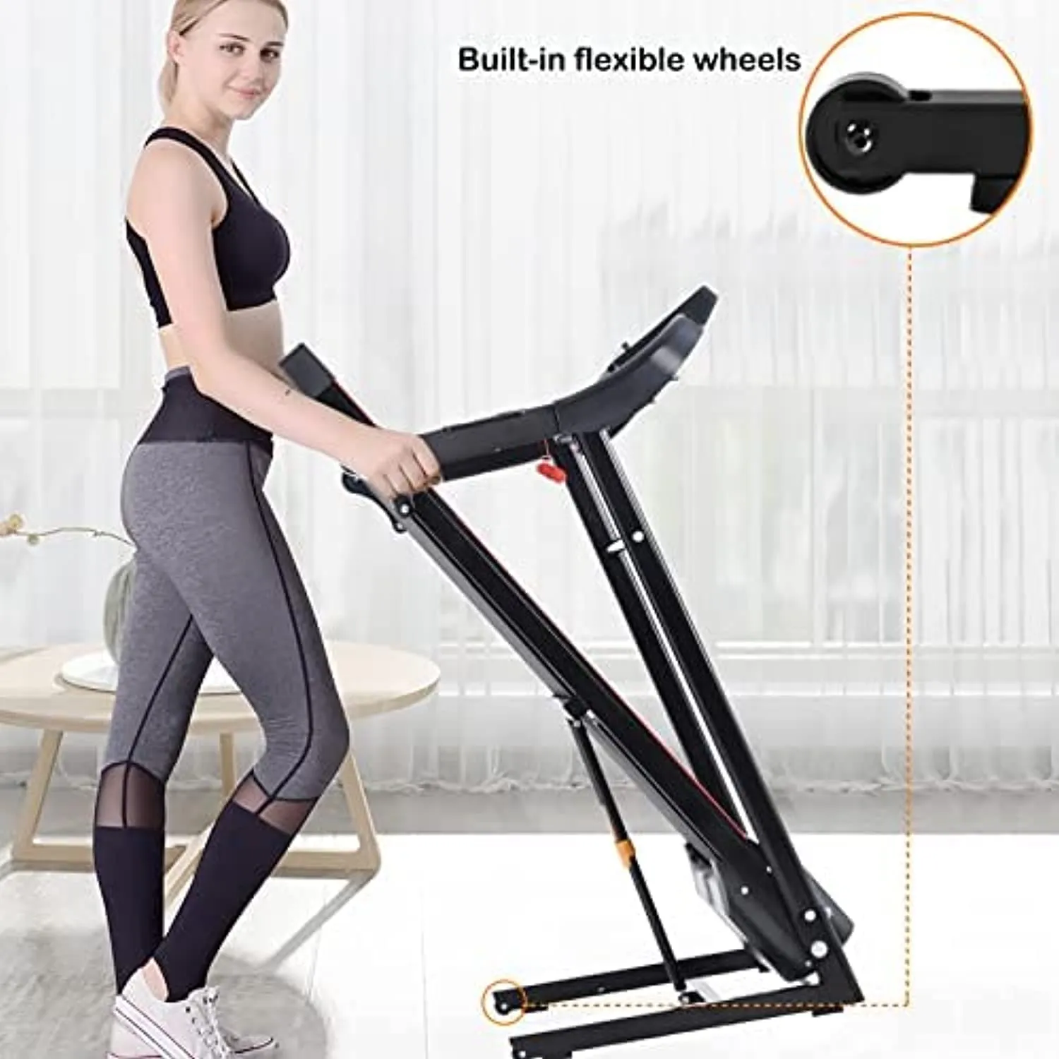 Treadmill,Folding Treadmill for Home Office Use for Exercise with LCD Monitor 3 Levels Manual Incline 12 Preset Program
