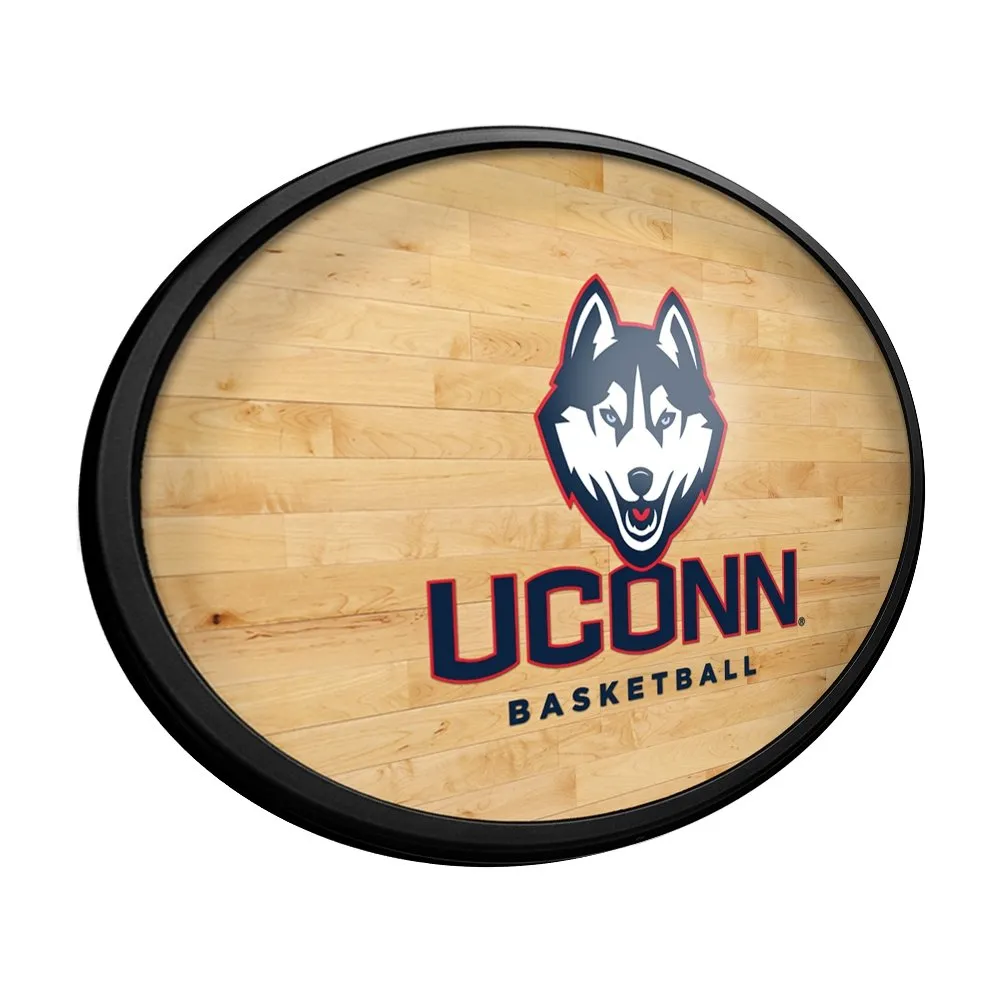 UConn Huskies: Hardwood - Oval Slimline Lighted Wall Sign