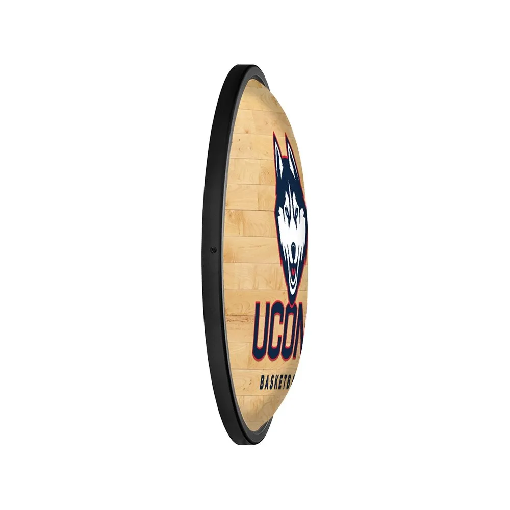 UConn Huskies: Hardwood - Oval Slimline Lighted Wall Sign