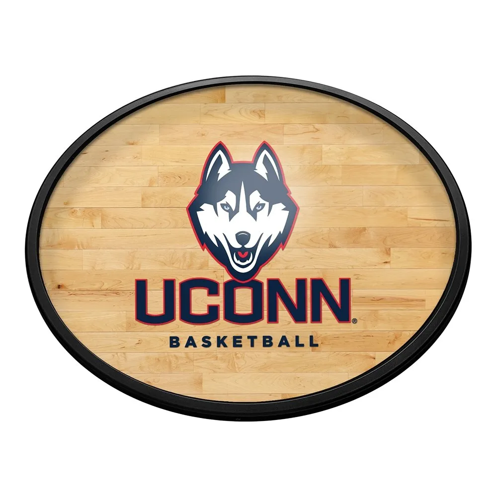 UConn Huskies: Hardwood - Oval Slimline Lighted Wall Sign
