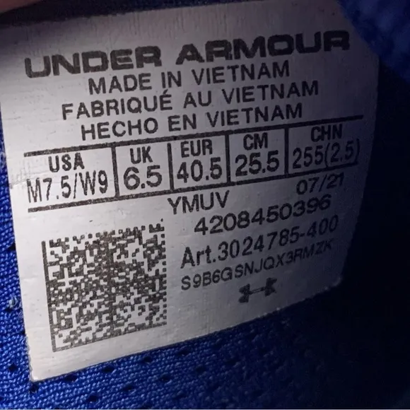 Under Armour Curry Flow 8 Basketball Shoe Royal Blue 3024785-400 M 7.5 W 9 /40.5