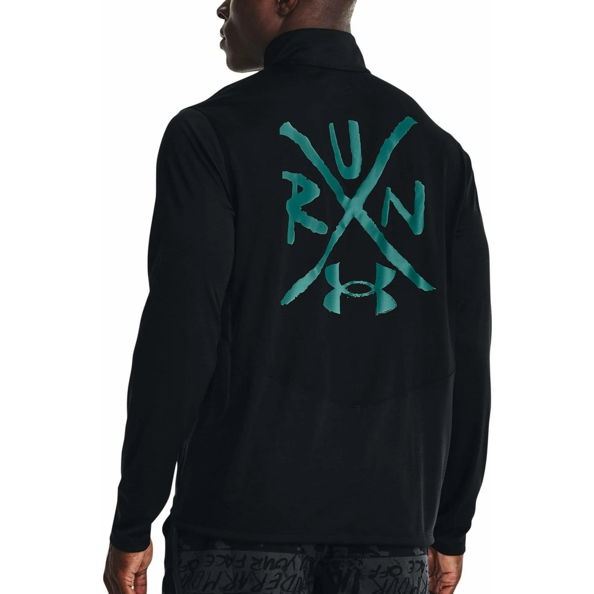 Under Armour Destroy All Miles Half Zip Long Sleeve Mens Running Top - Black