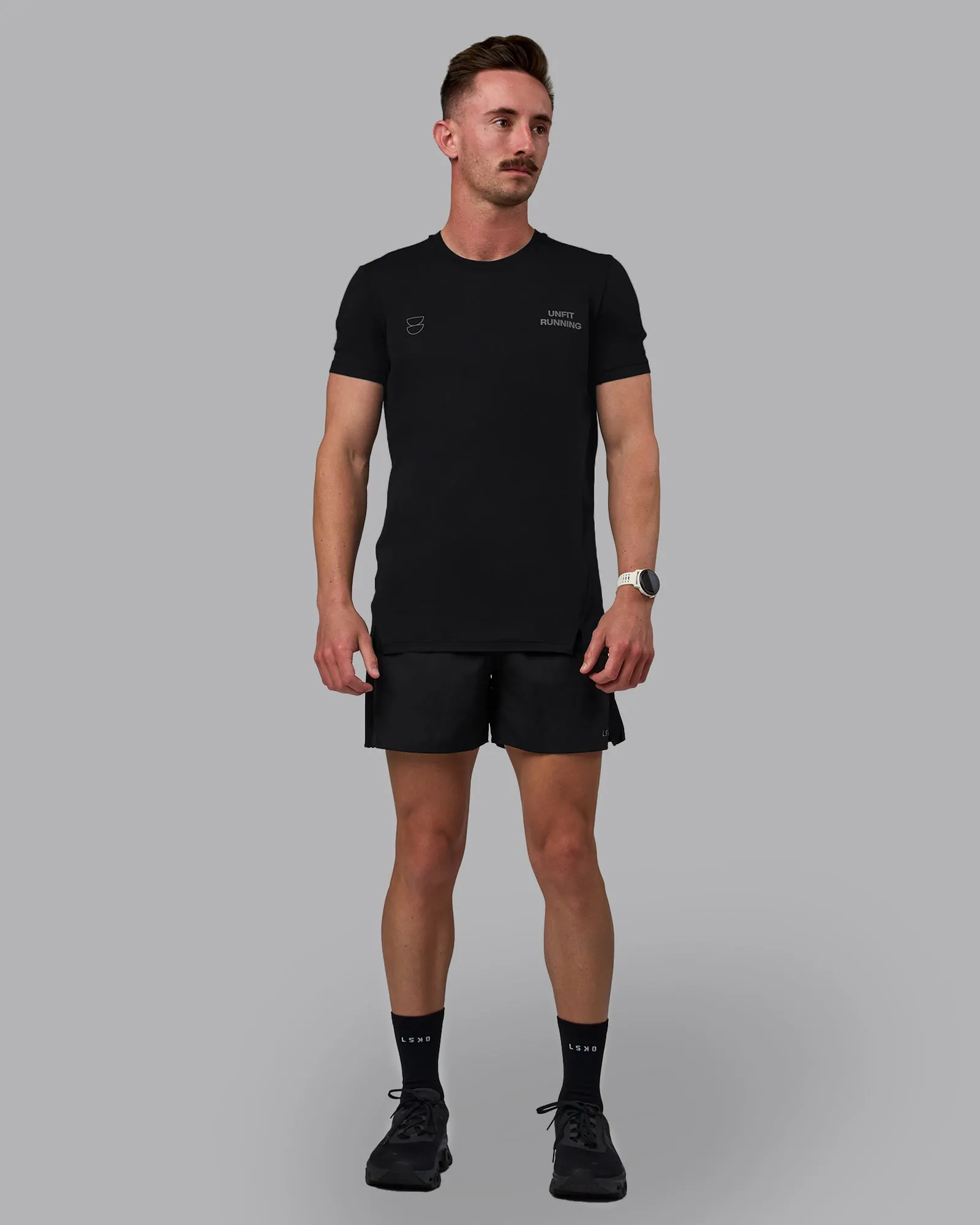 Unfit Pace Running Tee - Black-Reflective