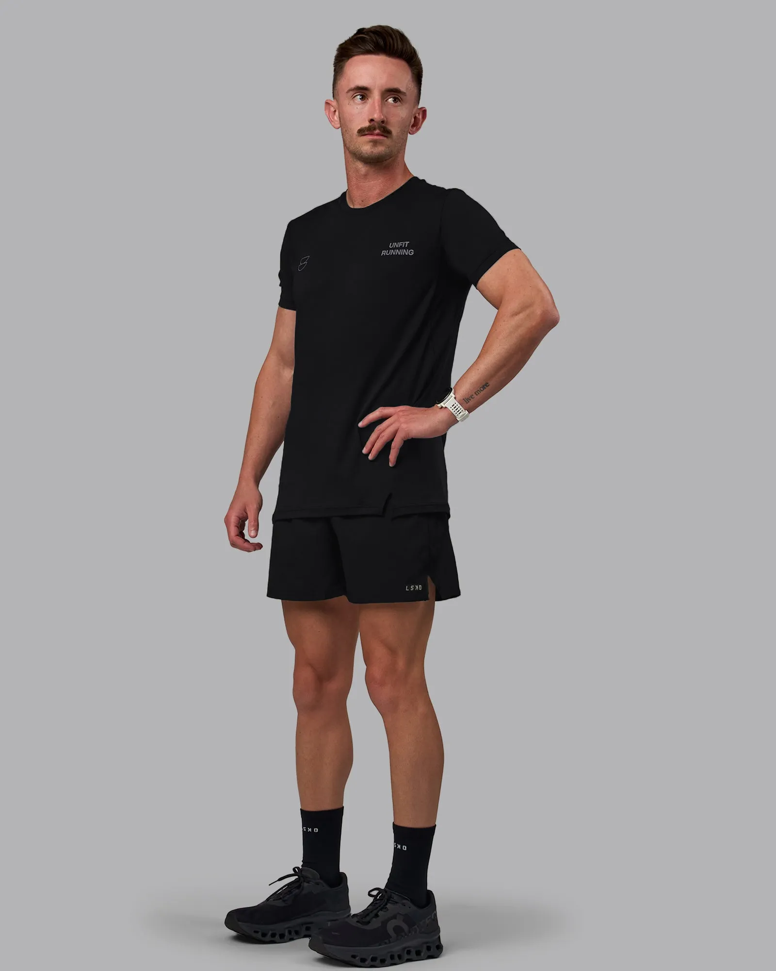 Unfit Pace Running Tee - Black-Reflective