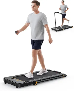 UREVO 2 in 1 Under Desk Treadmill, 2.5HP Folding Electric Treadmill Walking Jogging Machine for Home Office with Remote Control
