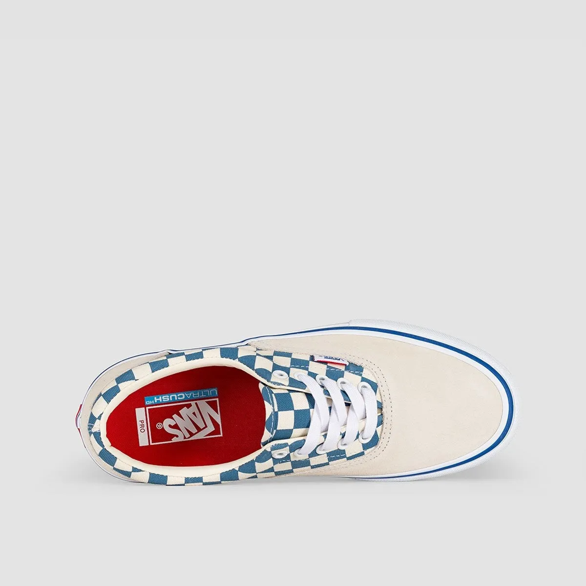 Vans Era Pro Shoes - Checker Classic White/Blue Ashes