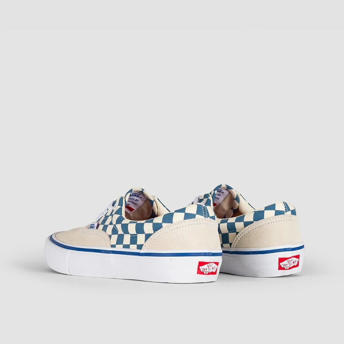 Vans Era Pro Shoes - Checker Classic White/Blue Ashes