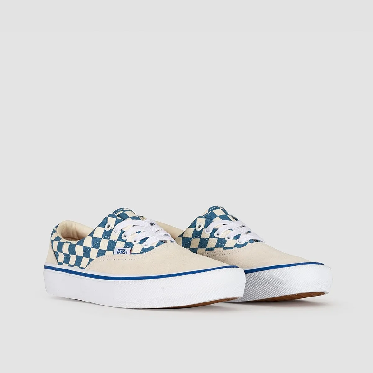Vans Era Pro Shoes - Checker Classic White/Blue Ashes