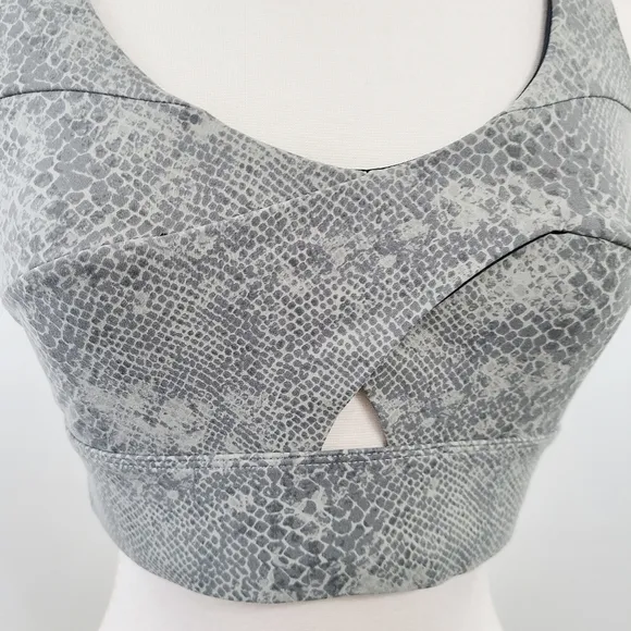 Varley Let's Go Staunton sports bra Seneca Rock Watersnake gray size XS NEW NWT