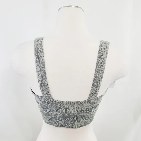 Varley Let's Go Staunton sports bra Seneca Rock Watersnake gray size XS NEW NWT