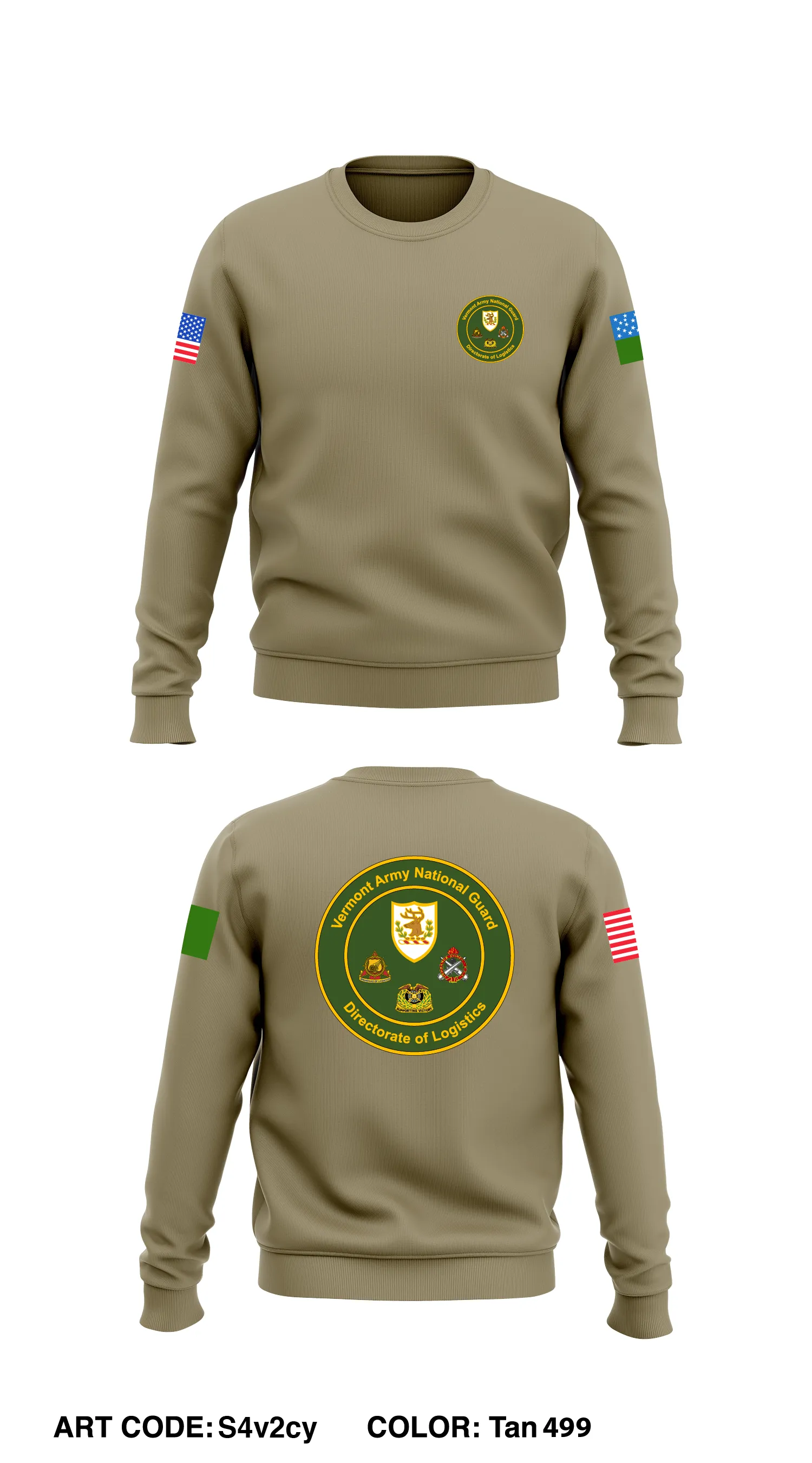 Vermont ARNG G4 Core Men's Crewneck Performance Sweatshirt - S4v2cy