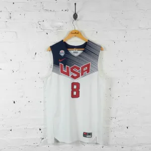 Vintage USA Basketball Jersey - White/Blue - M