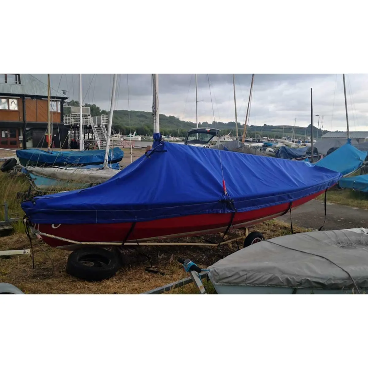 Wayfarer Boat Cover - Boom Up - Breathable Polycotton