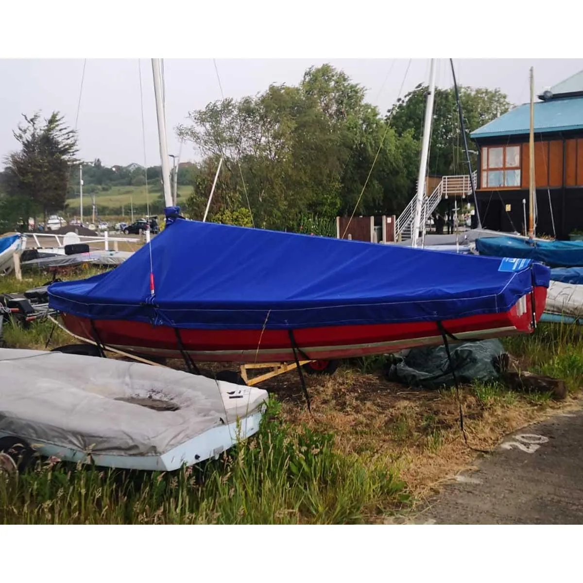 Wayfarer Boat Cover - Boom Up - Breathable Polycotton