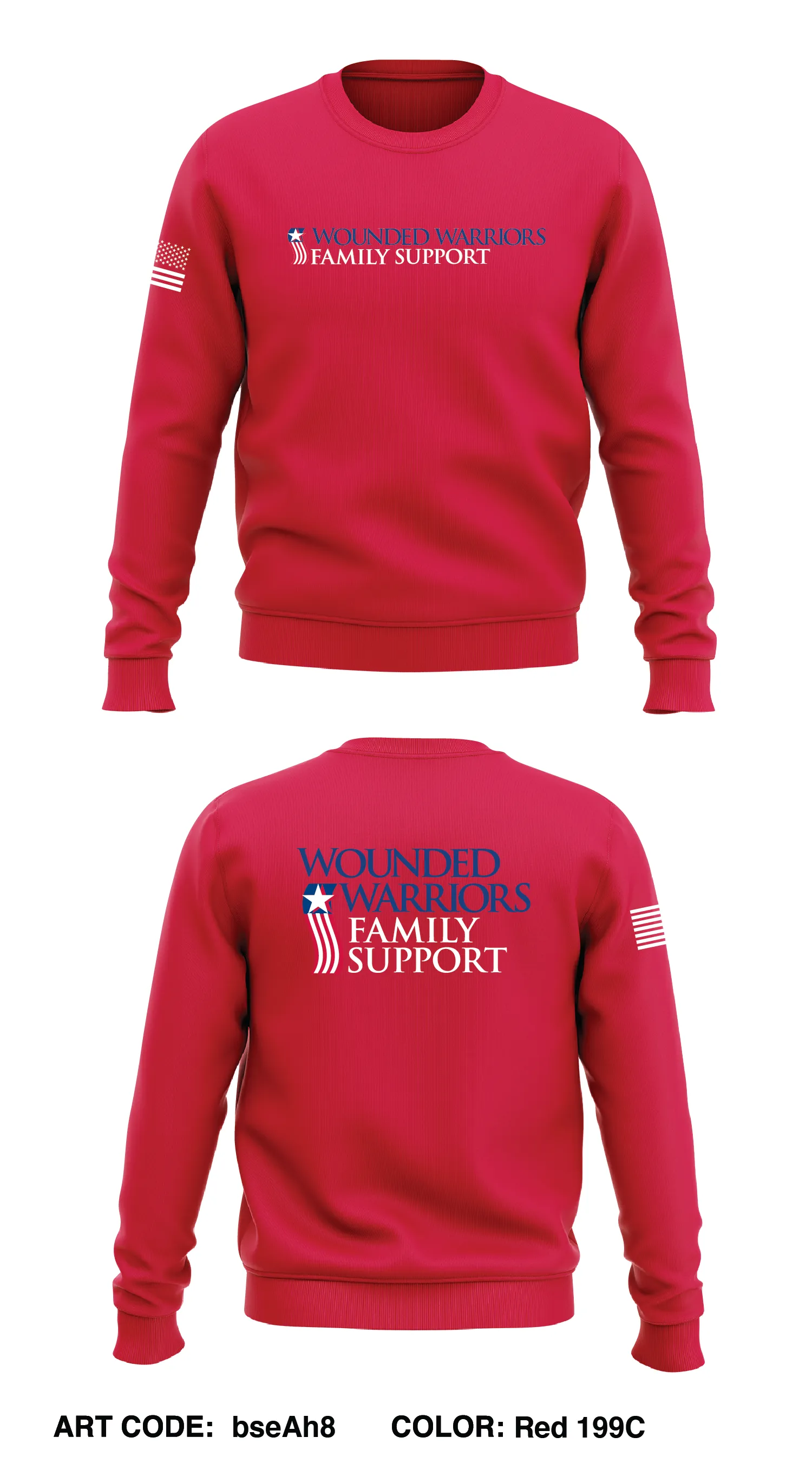 Wounded Warriors Family Support Store 1 Premium Core Men's Crewneck Performance Sweatshirt - bseAh8