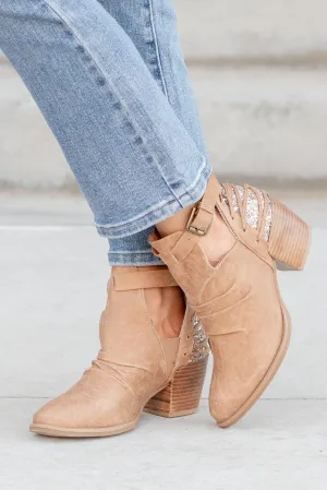 Zane Glitterati Ankle Boots - Tan
