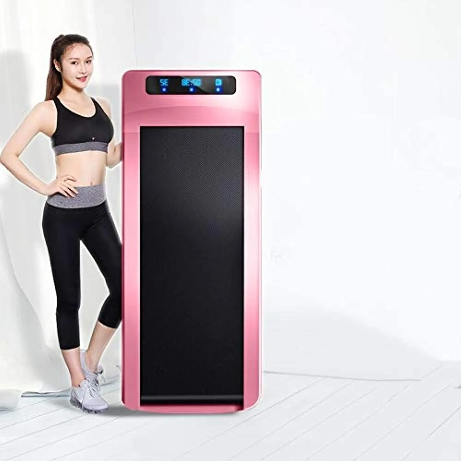Zzfni Treadmill Household Flat Treadmill, Walking to Lose Weight Ultra-Quiet Simple Folding Machine, Home Fitness Sports Foldable Treadmill